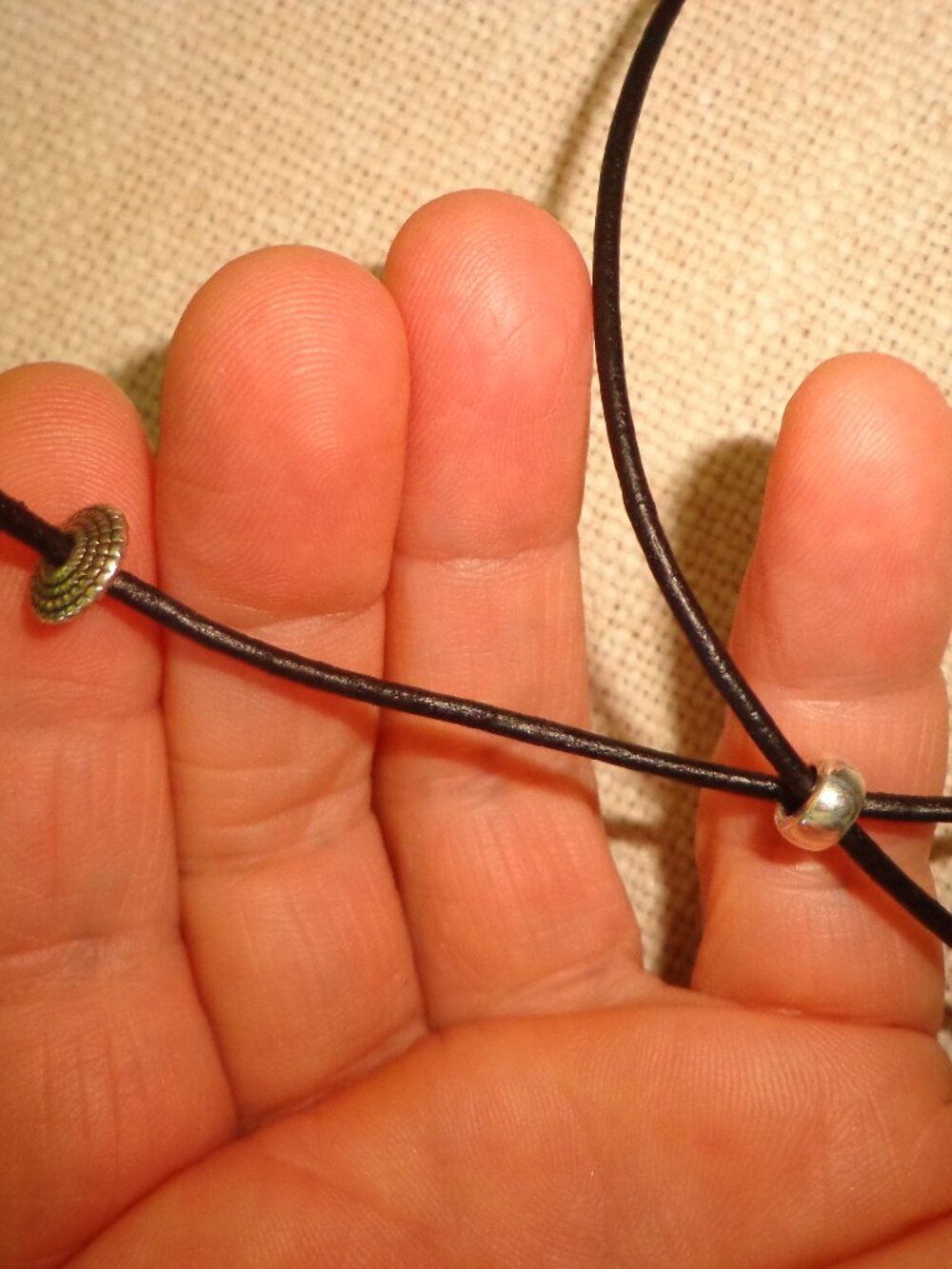 NEWHand Crafted / Hand Polished Mother of Pearl Necklace Leather Cord Adjustable - Picture 7 of 14